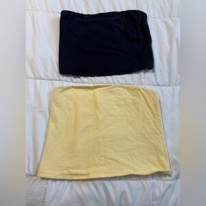 TWO PACK Navy and Yellow Women's Tube Top Set